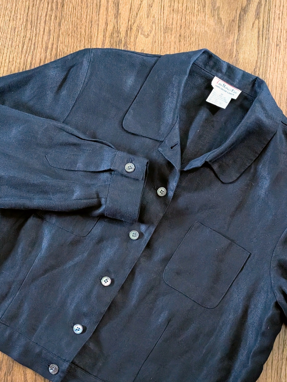 Vintage Talbot's Button-Front 100% Linen Shirt Jacket Size 12